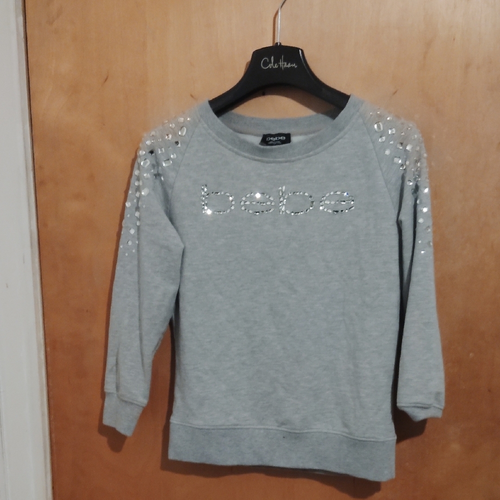 Bebe Silver Embellished Women's Sweater